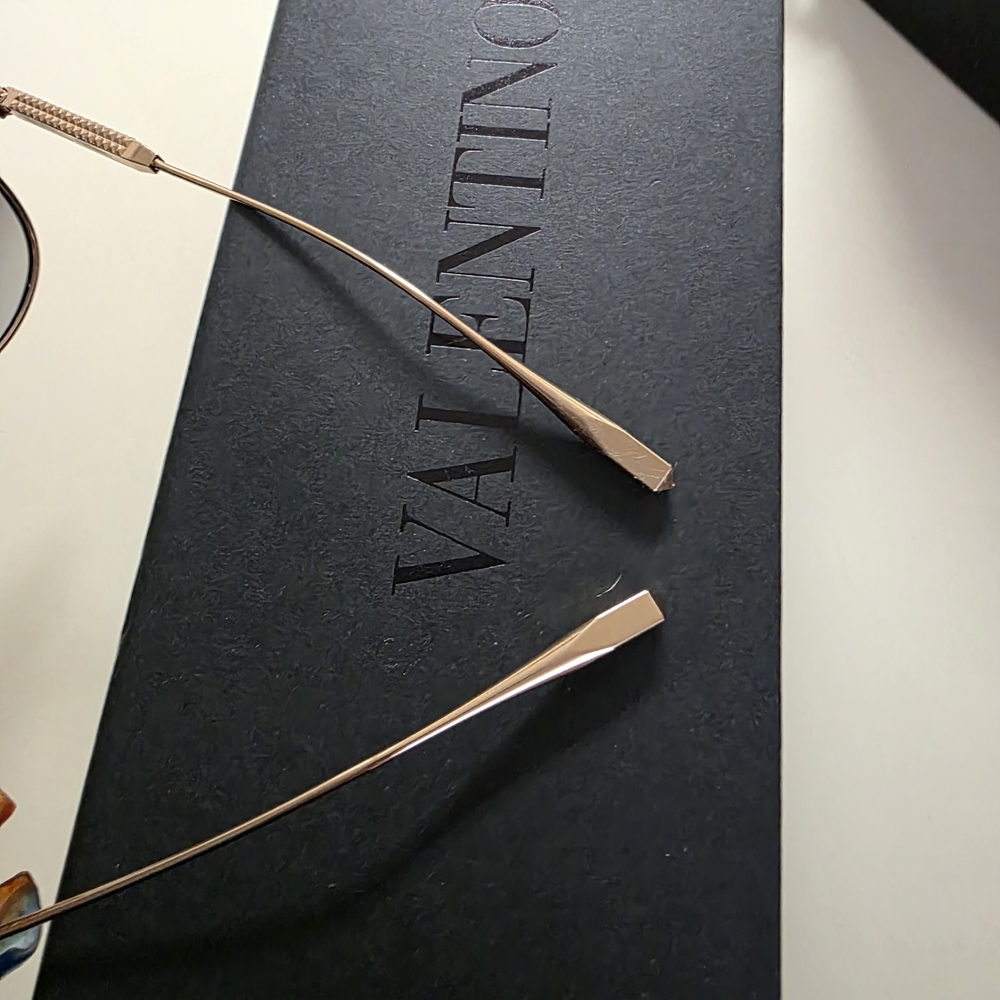 Valentino Black and Gold Aviator Sunglasses - Picture 3 of 16